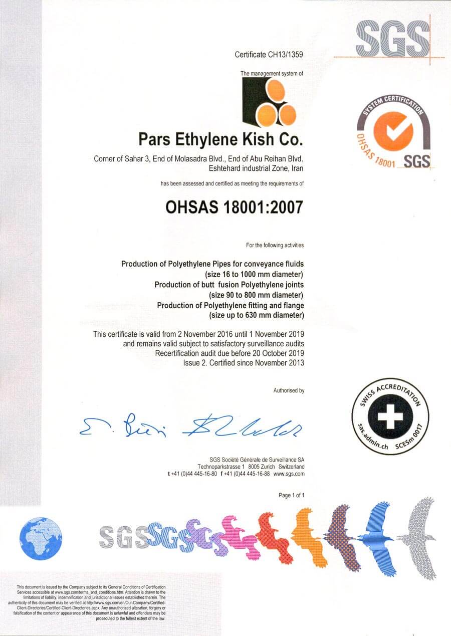سیستم مدیریت ایمنی و بهداشت شغلی OHSAS18001